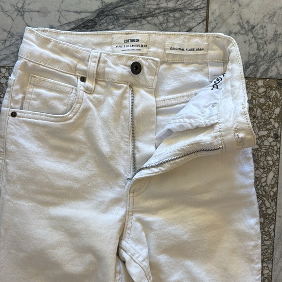 Cotton On Women's Off-White Flare Jeans - Picture 1 of 8